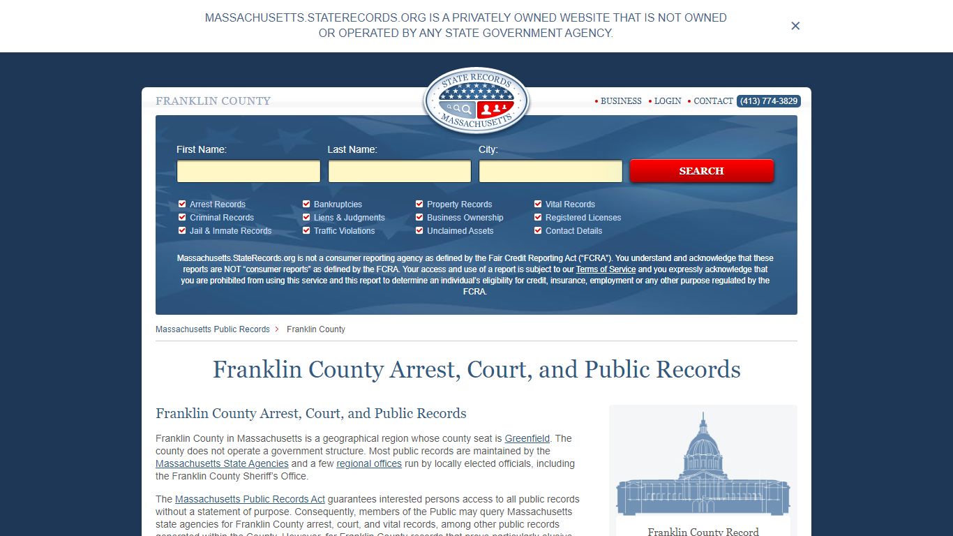 Franklin County Arrest, Court, and Public Records