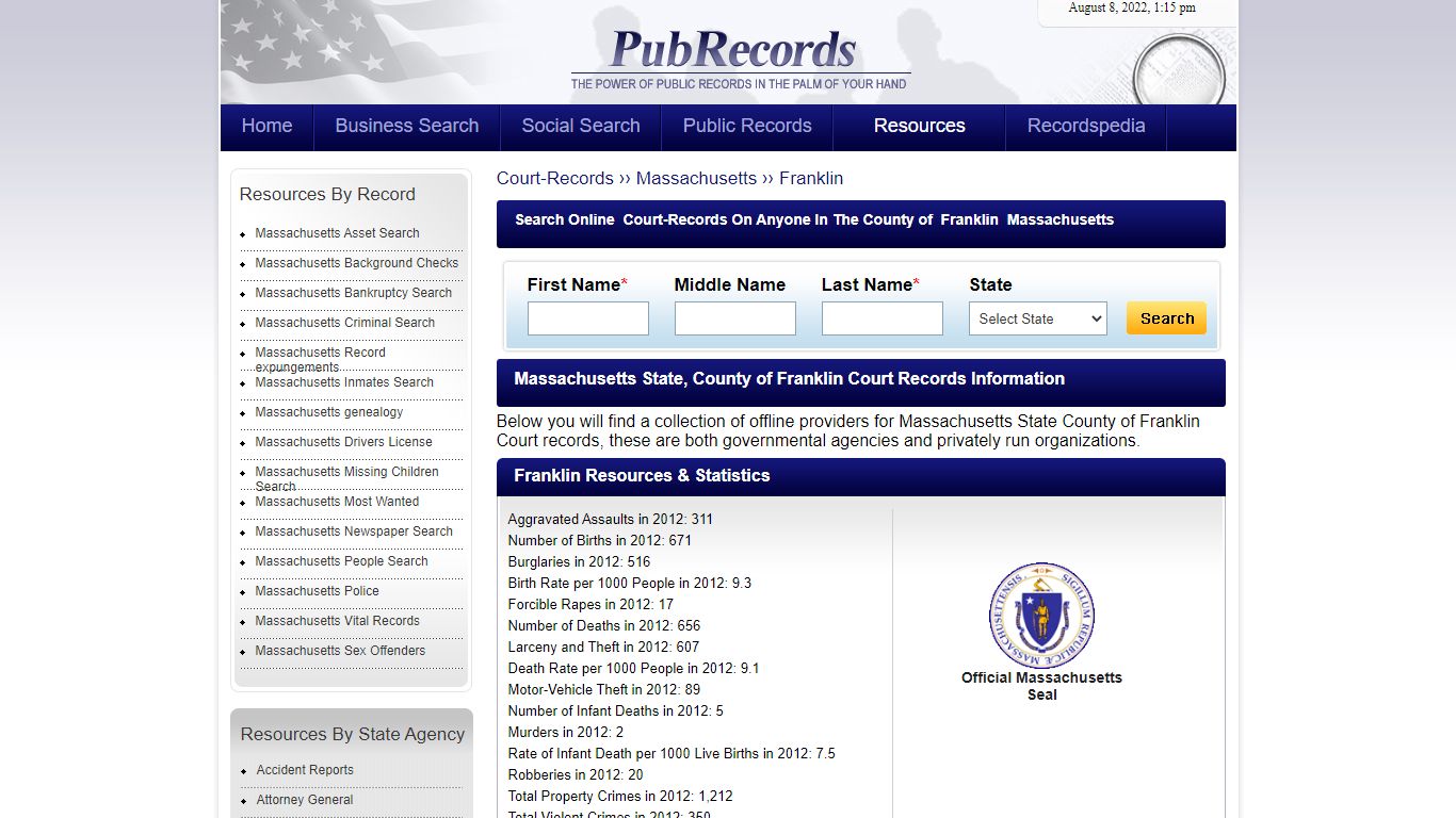 Franklin County, Massachusetts Court Records