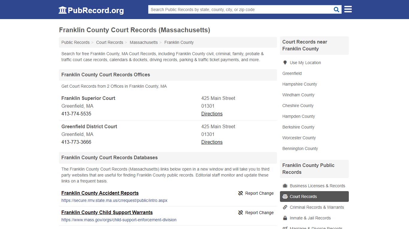 Free Franklin County Court Records (Massachusetts Court ...